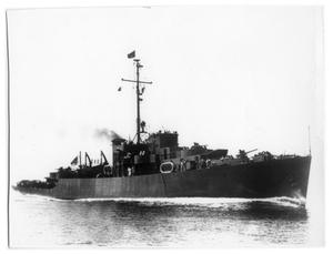 Primary view of object titled '[Navy Destroyer Escort Built in Orange]'.