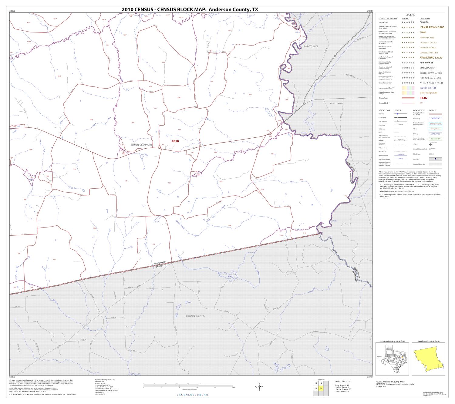 2010 Census County Block Map: Anderson County, Block 24
                                                
                                                    [Sequence #]: 1 of 1
                                                