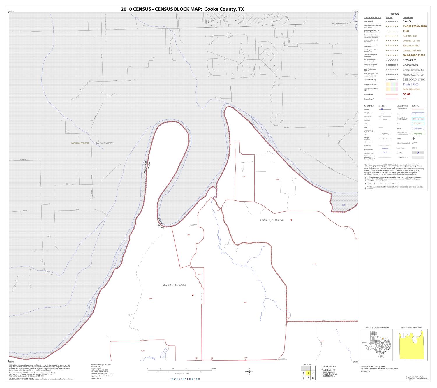 2010 Census County Block Map: Cooke County, Block 4
                                                
                                                    [Sequence #]: 1 of 1
                                                