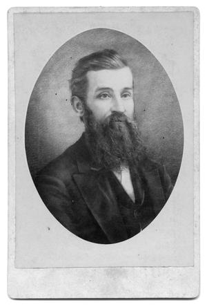 [Oval photograph of man with long beard]