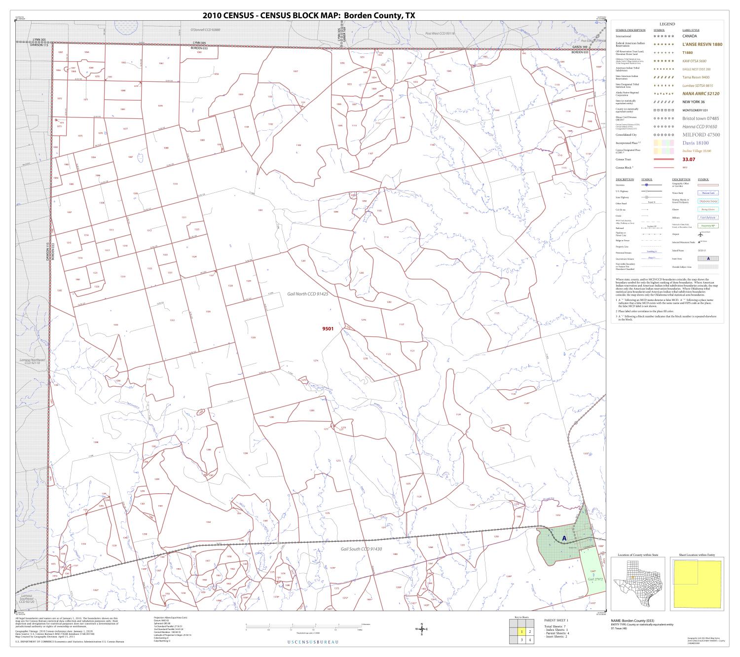 2010 Census County Block Map Borden County Block 1 The Portal To