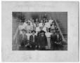 Photograph: [Group of children on steps]