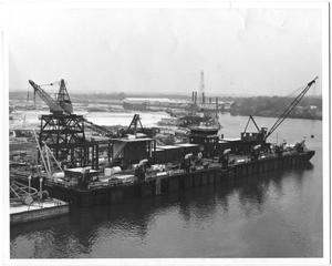 [Barges and Oil Derricks]