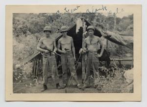 Primary view of object titled '[Three Soldiers With Weapons]'.