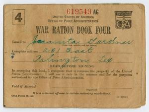 Primary view of object titled '[War Ration Book Four: Juanita Gardner]'.