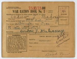[War Ration Book Number 3: Andrew Mahoney]