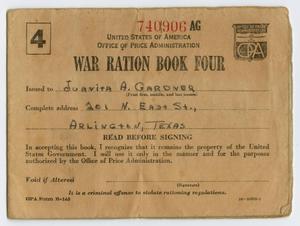 Primary view of object titled '[War Ration Book Four: Juanita Gardner]'.