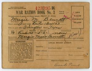 Primary view of object titled '[War Ration Book Number 3: Margie Bennett]'.