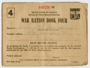 Primary view of object titled '[War Ration Book Four: Ewing Gardner]'.