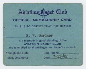 Primary view of object titled '[Aviation Cadet Club Membership Card]'.