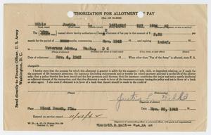 Primary view of object titled '[Authorization for Allotment of Pay]'.