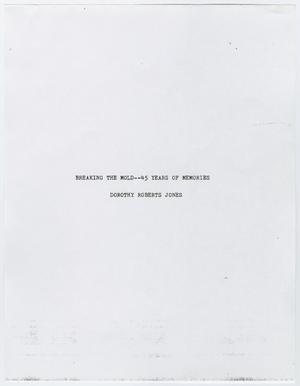 Primary view of object titled '[World War II Memories: Dorothy Roberts Jones]'.