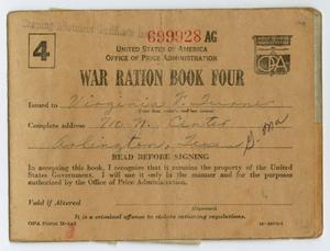 Primary view of object titled '[War Ration Book Four: Virginia Turner]'.