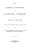 Primary view of The Industrial Advantages of Austin, Texas, or Austin Up To Date