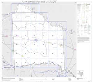 Primary view of object titled 'P.L. 94-171 County Block Map (2010 Census): Red River County, Index'.