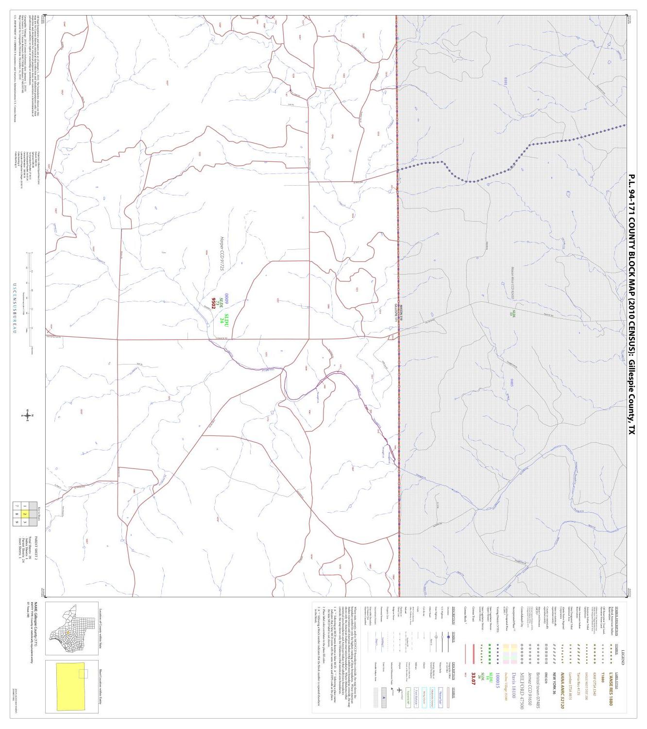 P.L. 94-171 County Block Map (2010 Census): Gillespie County, Block 2
                                                
                                                    [Sequence #]: 1 of 1
                                                