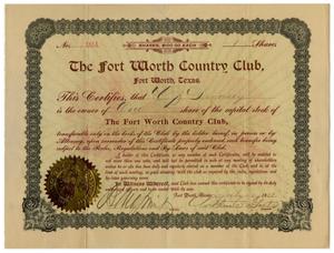 Primary view of object titled '[Fort Worth Country Club Certificate]'.