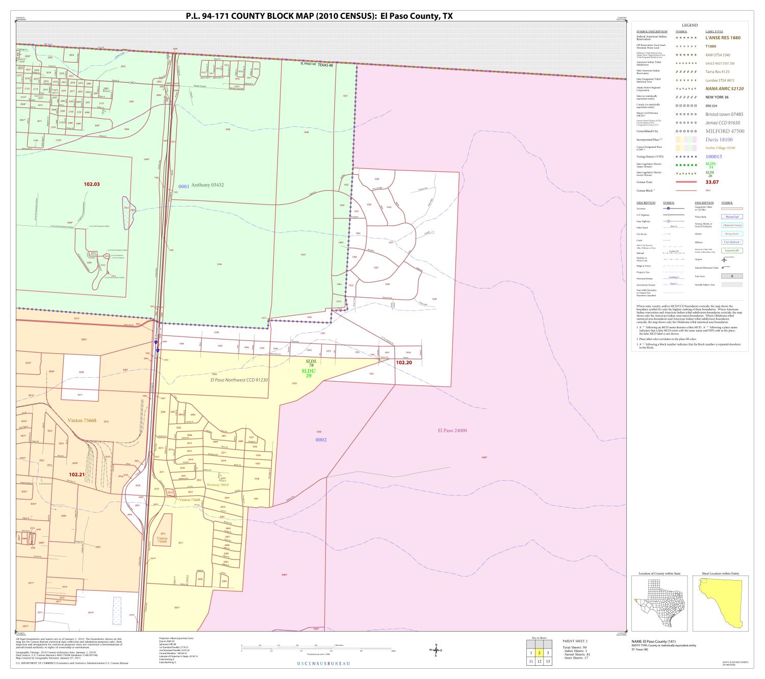 P.L. 94-171 County Block Map (2010 Census): El Paso County, Block 2
                                                
                                                    [Sequence #]: 1 of 1
                                                