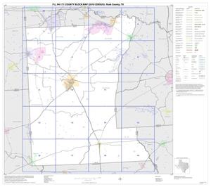 Primary view of object titled 'P.L. 94-171 County Block Map (2010 Census): Rusk County, Index'.