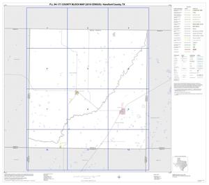 Primary view of object titled 'P.L. 94-171 County Block Map (2010 Census): Hansford County, Index'.