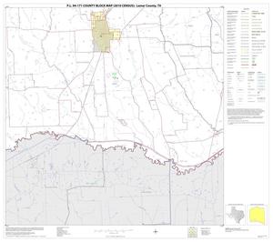 Primary view of object titled 'P.L. 94-171 County Block Map (2010 Census): Lamar County, Block 21'.
