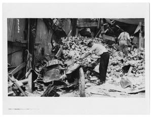 Crushed Garage After Galveston, Texas Storm, 1915
