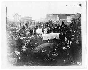 Primary view of object titled 'Houston Street on Market Day in Ft. Worth, Texas in 1877'.