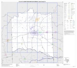 Primary view of object titled 'P.L. 94-171 County Block Map (2010 Census): Lamar County, Index'.