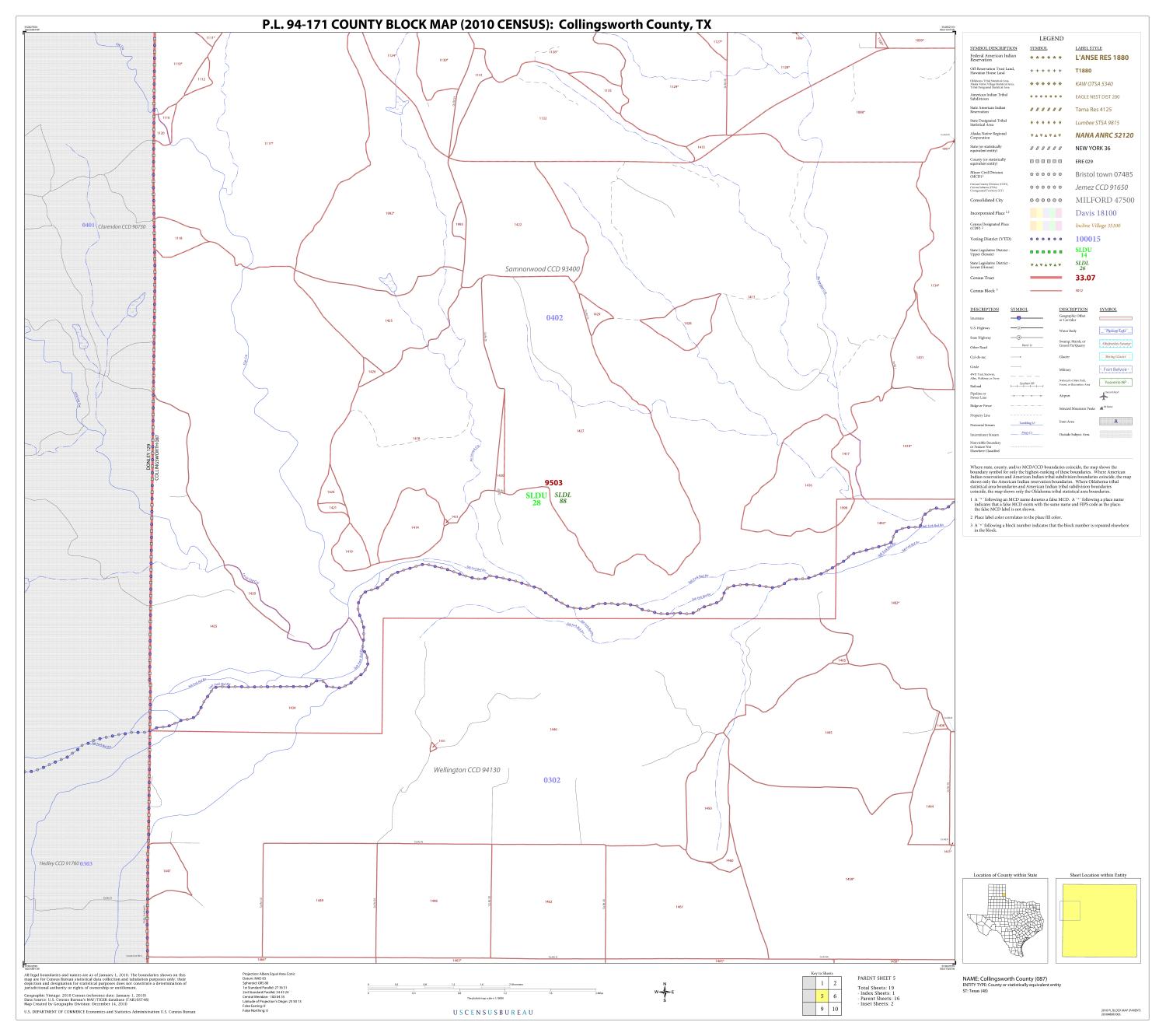 P.L. 94-171 County Block Map (2010 Census): Collingsworth County, Block 5
                                                
                                                    [Sequence #]: 1 of 1
                                                