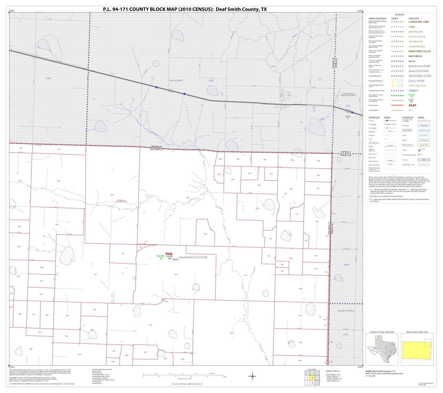 P.L. 94-171 County Block Map (2010 Census): Deaf Smith County, Block 4
                                                
                                                    [Sequence #]: 1 of 1
                                                