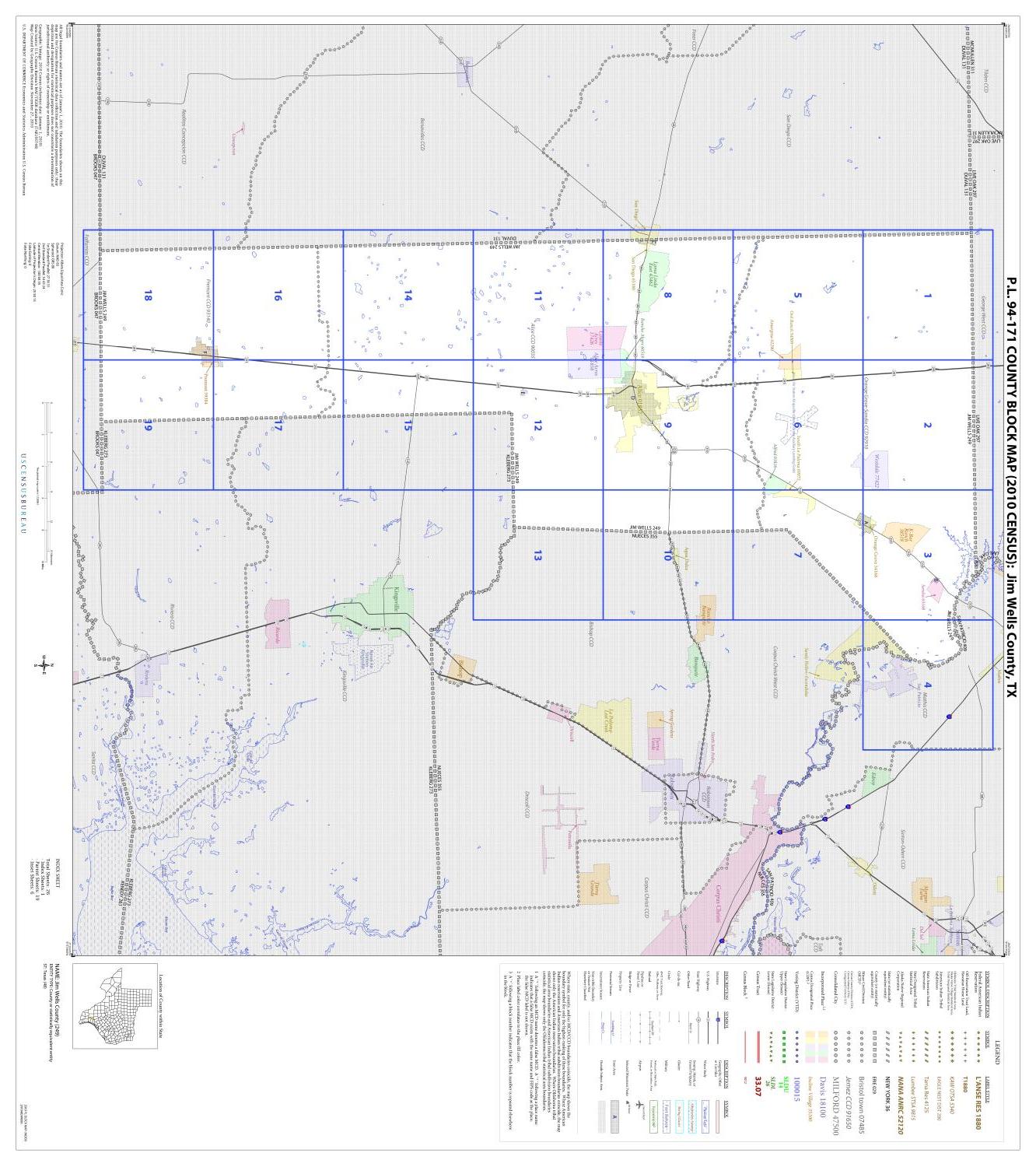 P.L. 94-171 County Block Map (2010 Census): Jim Wells County, Index
                                                
                                                    [Sequence #]: 1 of 1
                                                