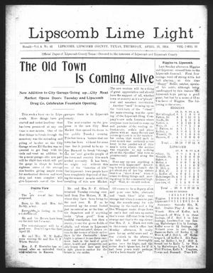 Lipscomb Lime Light (Lipscomb, Tex.), Vol. 2, No. 23, Ed. 1 Thursday, April 23, 1914