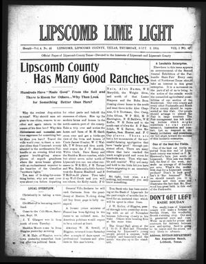 Lipscomb Lime Light (Lipscomb, Tex.), Vol. 2, No. 42, Ed. 1 Thursday, September 3, 1914