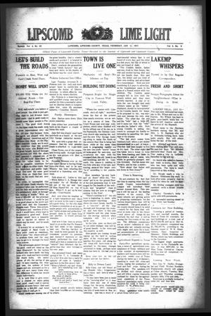 Lipscomb Lime Light (Lipscomb, Tex.), Vol. 5, No. 9, Ed. 1 Thursday, January 11, 1917