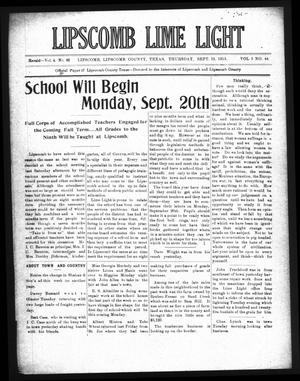 Lipscomb Lime Light (Lipscomb, Tex.), Vol. 3, No. 44, Ed. 1 Thursday, September 16, 1915