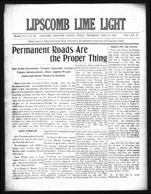 Lipscomb Lime Light (Lipscomb, Tex.), Vol. 3, No. 45, Ed. 1 Thursday, September 23, 1915