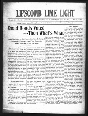 Lipscomb Lime Light (Lipscomb, Tex.), Vol. 3, No. 36, Ed. 1 Thursday, July 22, 1915