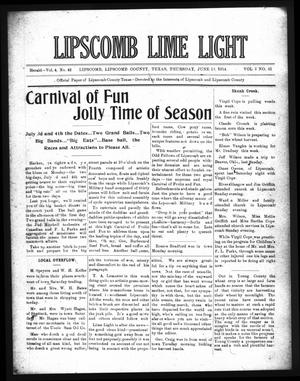 Lipscomb Lime Light (Lipscomb, Tex.), Vol. 2, No. 31, Ed. 1 Thursday, June 18, 1914