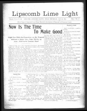 Lipscomb Lime Light (Lipscomb, Tex.), Vol. 2, No. 10, Ed. 1 Thursday, January 22, 1914
