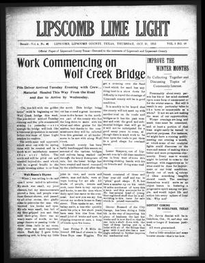 Lipscomb Lime Light (Lipscomb, Tex.), Vol. 3, No. 49, Ed. 1 Thursday, October 21, 1915