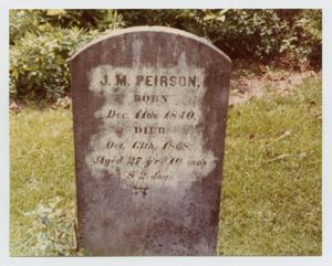 Primary view of object titled '[Grave Marker of J. M. Peirson]'.