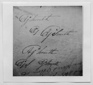 Primary view of object titled '[Signature of Anthony Garnett Smith, Sr.]'.