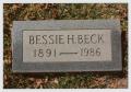 Photograph: [Grave Marker of Bessie H. Beck]