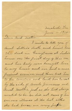 [Letter to Aunt Mattie, 11 June 1914]
