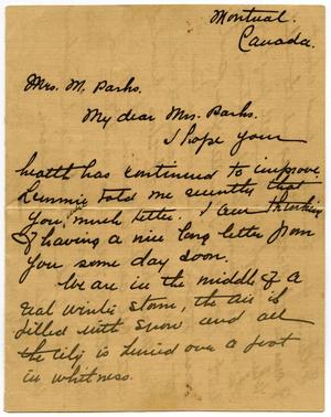 [Letter to Mrs. M.Parks]