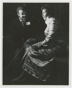 Primary view of object titled '[Barbara Jordan Being Interviewed]'.