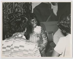 Primary view of object titled '[Barbara Jordan Speaking With Guests]'.