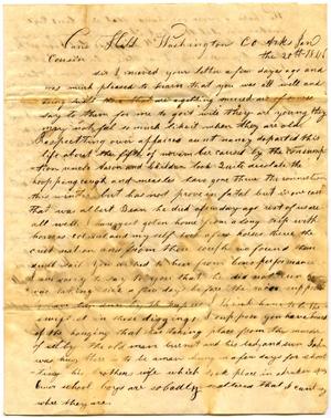 [Letter to Mr. Milton Parks, 20 January 1846]
