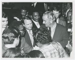 [Barbara Jordan and Lyndon B. Johnson Surrounded by Guests]