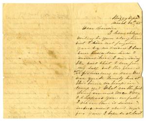 [Letter to Milton Parks from cousin, March 30 1865